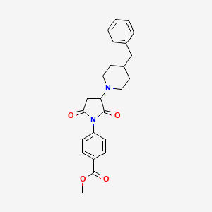 molecular formula C24H26N2O4 B5090928 Methyl 4-[3-(4-benzylpiperidin-1-yl)-2,5-dioxopyrrolidin-1-yl]benzoate 