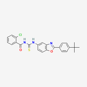 molecular formula C25H22ClN3O2S B5091054 N-{[2-(4-tert-butylphenyl)-1,3-benzoxazol-5-yl]carbamothioyl}-2-chlorobenzamide 