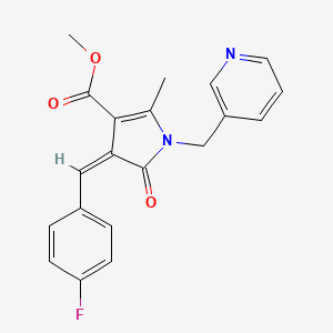 molecular formula C20H17FN2O3 B5091083 methyl (4Z)-4-(4-fluorobenzylidene)-2-methyl-5-oxo-1-(pyridin-3-ylmethyl)-4,5-dihydro-1H-pyrrole-3-carboxylate 