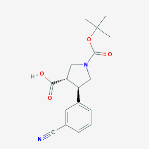 molecular formula C17H20N2O4 B050914 (3S,4R)-1-(叔丁氧羰基)-4-(3-氰基苯基)吡咯烷-3-羧酸 CAS No. 959580-33-7