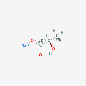 molecular formula C3H5NaO3 B050916 Sodium L-lactate-13C3 solution CAS No. 201595-71-3