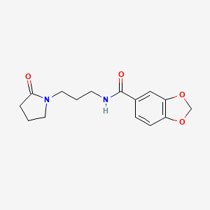 molecular formula C15H18N2O4 B5091882 N-[3-(2-OXOPYRROLIDIN-1-YL)PROPYL]-2H-13-BENZODIOXOLE-5-CARBOXAMIDE 