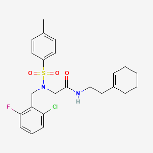 molecular formula C24H28ClFN2O3S B5091890 N~2~-(2-chloro-6-fluorobenzyl)-N-[2-(cyclohex-1-en-1-yl)ethyl]-N~2~-[(4-methylphenyl)sulfonyl]glycinamide 