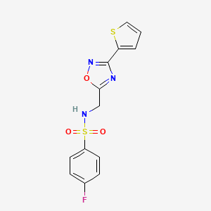 molecular formula C13H10FN3O3S2 B5092124 4-FLUORO-N-{[3-(THIOPHEN-2-YL)-1,2,4-OXADIAZOL-5-YL]METHYL}BENZENE-1-SULFONAMIDE 