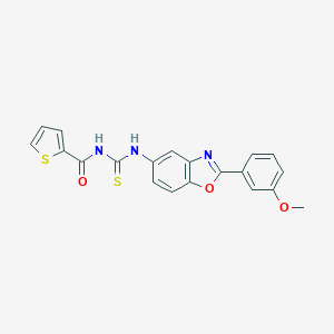 molecular formula C20H15N3O3S2 B509227 N-{[2-(3-methoxyphenyl)-1,3-benzoxazol-5-yl]carbamothioyl}thiophene-2-carboxamide CAS No. 347330-24-9