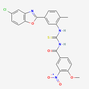 molecular formula C23H17ClN4O5S B5092519 N-[[5-(5-chloro-1,3-benzoxazol-2-yl)-2-methylphenyl]carbamothioyl]-4-methoxy-3-nitrobenzamide 