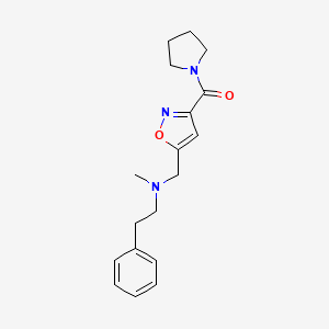 molecular formula C18H23N3O2 B5092645 N-methyl-2-phenyl-N-{[3-(1-pyrrolidinylcarbonyl)-5-isoxazolyl]methyl}ethanamine 