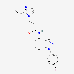 molecular formula C21H23F2N5O B5092658 N-[1-(2,4-difluorophenyl)-4,5,6,7-tetrahydro-1H-indazol-4-yl]-3-(2-ethyl-1H-imidazol-1-yl)propanamide 