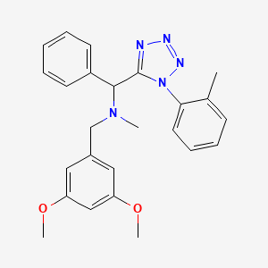 molecular formula C25H27N5O2 B5092730 N-[(3,5-dimethoxyphenyl)methyl]-N-methyl-1-[1-(2-methylphenyl)tetrazol-5-yl]-1-phenylmethanamine 