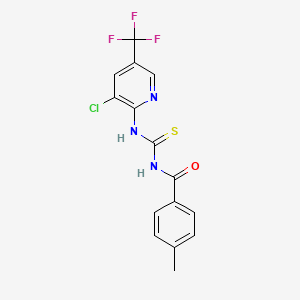 molecular formula C15H11ClF3N3OS B5092767 N-[[3-chloro-5-(trifluoromethyl)pyridin-2-yl]carbamothioyl]-4-methylbenzamide 