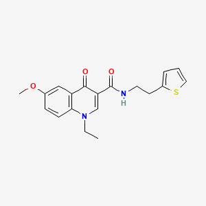 molecular formula C19H20N2O3S B5092832 1-ethyl-6-methoxy-4-oxo-N-(2-(thiophen-2-yl)ethyl)-1,4-dihydroquinoline-3-carboxamide 
