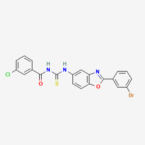 molecular formula C21H13BrClN3O2S B5092919 N-{[2-(3-bromophenyl)-1,3-benzoxazol-5-yl]carbamothioyl}-3-chlorobenzamide 