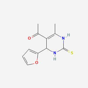 molecular formula C11H12N2O2S B5093019 1-[4-(Furan-2-yl)-6-methyl-2-thioxo-1,2,3,4-tetrahydropyrimidin-5-yl]ethanone 