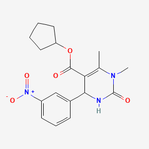 molecular formula C18H21N3O5 B5093134 Cyclopentyl 1,6-dimethyl-4-(3-nitrophenyl)-2-oxo-1,2,3,4-tetrahydropyrimidine-5-carboxylate 