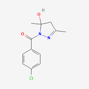 molecular formula C12H13ClN2O2 B5093153 (4-chlorophenyl)-(5-hydroxy-3,5-dimethyl-4H-pyrazol-1-yl)methanone 