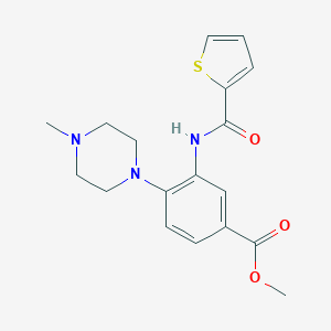 molecular formula C18H21N3O3S B509477 Methyl 4-(4-methylpiperazin-1-yl)-3-(thiophene-2-carbonylamino)benzoate CAS No. 876889-47-3