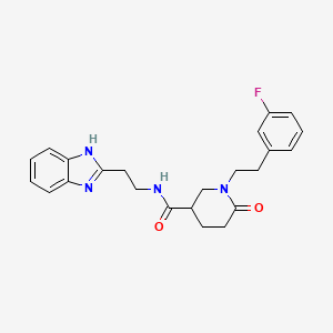 molecular formula C23H25FN4O2 B5094935 N-[2-(1H-benzimidazol-2-yl)ethyl]-1-[2-(3-fluorophenyl)ethyl]-6-oxo-3-piperidinecarboxamide 