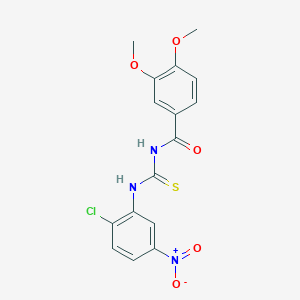 molecular formula C16H14ClN3O5S B5095537 N-[(2-chloro-5-nitrophenyl)carbamothioyl]-3,4-dimethoxybenzamide 