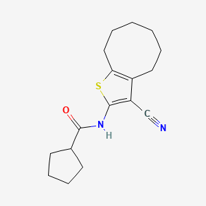 molecular formula C17H22N2OS B5095602 N-{3-CYANO-4H5H6H7H8H9H-CYCLOOCTA[B]THIOPHEN-2-YL}CYCLOPENTANECARBOXAMIDE 