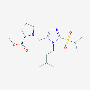molecular formula C18H31N3O4S B5095607 methyl (2S)-1-[[3-(3-methylbutyl)-2-propan-2-ylsulfonylimidazol-4-yl]methyl]pyrrolidine-2-carboxylate 