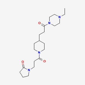 molecular formula C21H36N4O3 B5095675 1-(3-{4-[3-(4-ethyl-1-piperazinyl)-3-oxopropyl]-1-piperidinyl}-3-oxopropyl)-2-pyrrolidinone 