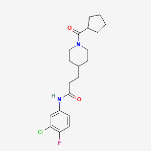molecular formula C20H26ClFN2O2 B5095680 N-(3-chloro-4-fluorophenyl)-3-[1-(cyclopentylcarbonyl)-4-piperidinyl]propanamide 