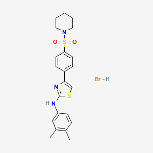 molecular formula C22H26BrN3O2S2 B5095728 N-(3,4-dimethylphenyl)-4-[4-(1-piperidinylsulfonyl)phenyl]-1,3-thiazol-2-amine hydrobromide 