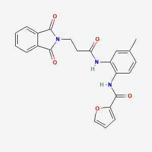 molecular formula C23H19N3O5 B5095839 N-(2-{[3-(1,3-dioxo-1,3-dihydro-2H-isoindol-2-yl)propanoyl]amino}-4-methylphenyl)-2-furamide 