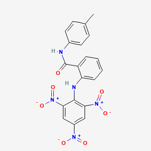 molecular formula C20H15N5O7 B5095849 N-(4-methylphenyl)-2-(2,4,6-trinitroanilino)benzamide 