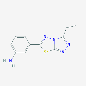 molecular formula C11H11N5S B509586 3-(3-Ethyl-[1,2,4]triazolo[3,4-b][1,3,4]thiadiazol-6-yl)aniline CAS No. 874591-57-8
