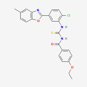 molecular formula C24H20ClN3O3S B5095912 N-{[2-chloro-5-(5-methyl-1,3-benzoxazol-2-yl)phenyl]carbamothioyl}-4-ethoxybenzamide 