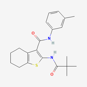 molecular formula C21H26N2O2S B5095991 2-(2,2-Dimethylpropanamido)-N-(3-methylphenyl)-4,5,6,7-tetrahydro-1-benzothiophene-3-carboxamide 