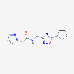 molecular formula C13H17N5O2 B5096067 N-[(5-cyclopentyl-1,2,4-oxadiazol-3-yl)methyl]-2-pyrazol-1-ylacetamide 