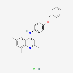 molecular formula C25H25ClN2O B5096129 2,6,8-trimethyl-N-(4-phenylmethoxyphenyl)quinolin-4-amine;hydrochloride 