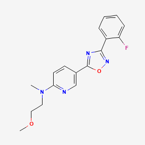 molecular formula C17H17FN4O2 B5096158 5-[3-(2-fluorophenyl)-1,2,4-oxadiazol-5-yl]-N-(2-methoxyethyl)-N-methyl-2-pyridinamine 
