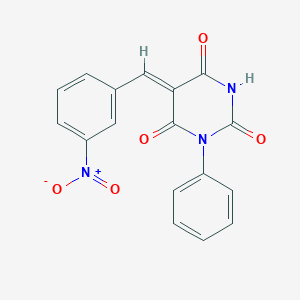 molecular formula C17H11N3O5 B5096187 (5Z)-5-[(3-nitrophenyl)methylidene]-1-phenyl-1,3-diazinane-2,4,6-trione 