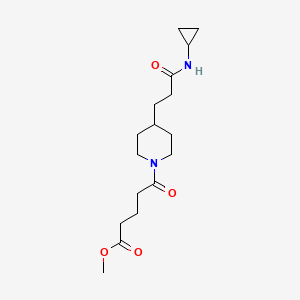 molecular formula C17H28N2O4 B5096261 methyl 5-{4-[3-(cyclopropylamino)-3-oxopropyl]-1-piperidinyl}-5-oxopentanoate 