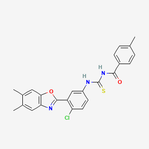 molecular formula C24H20ClN3O2S B5096444 N-{[4-chloro-3-(5,6-dimethyl-1,3-benzoxazol-2-yl)phenyl]carbamothioyl}-4-methylbenzamide 