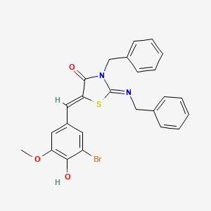 molecular formula C25H21BrN2O3S B5096656 3-benzyl-2-(benzylimino)-5-(3-bromo-4-hydroxy-5-methoxybenzylidene)-1,3-thiazolidin-4-one 