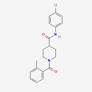 molecular formula C20H21ClN2O2 B5096663 N-(4-chlorophenyl)-1-(2-methylbenzoyl)piperidine-4-carboxamide 