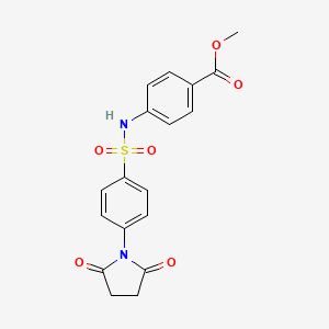 molecular formula C18H16N2O6S B5096707 Methyl 4-[4-(2,5-dioxopyrrolidin-1-YL)benzenesulfonamido]benzoate 