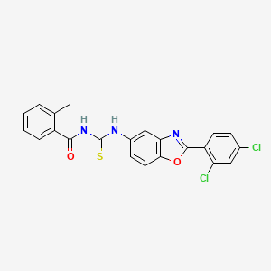 molecular formula C22H15Cl2N3O2S B5096836 N-{[2-(2,4-dichlorophenyl)-1,3-benzoxazol-5-yl]carbamothioyl}-2-methylbenzamide CAS No. 6395-31-9