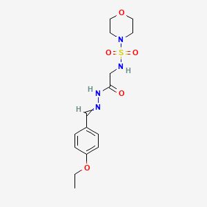 molecular formula C15H22N4O5S B5096973 N-[(4-ethoxyphenyl)methylideneamino]-2-(morpholin-4-ylsulfonylamino)acetamide 