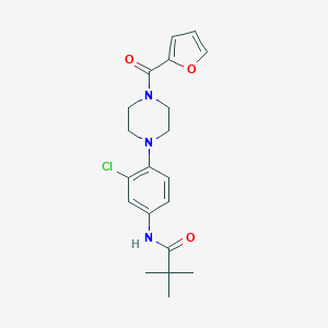 molecular formula C20H24ClN3O3 B509698 N-{3-chloro-4-[4-(2-furoyl)-1-piperazinyl]phenyl}-2,2-dimethylpropanamide CAS No. 876899-67-1