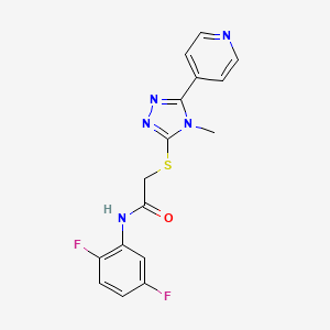 molecular formula C16H13F2N5OS B5097073 N-(2,5-difluorophenyl)-2-{[4-methyl-5-(pyridin-4-yl)-4H-1,2,4-triazol-3-yl]sulfanyl}acetamide 