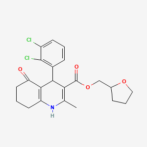 molecular formula C22H23Cl2NO4 B5097262 Tetrahydrofuran-2-ylmethyl 4-(2,3-dichlorophenyl)-2-methyl-5-oxo-1,4,5,6,7,8-hexahydroquinoline-3-carboxylate 