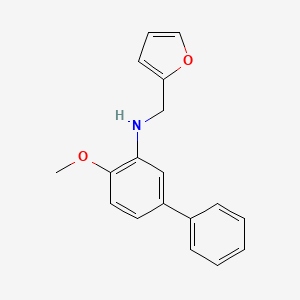 molecular formula C18H17NO2 B5097288 N-(furan-2-ylmethyl)-2-methoxy-5-phenylaniline 