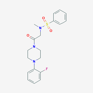 molecular formula C19H22FN3O3S B5097398 N-{2-[4-(2-fluorophenyl)-1-piperazinyl]-2-oxoethyl}-N-methylbenzenesulfonamide 