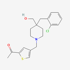 molecular formula C20H24ClNO2S B5097486 1-(4-{[4-(2-chlorobenzyl)-4-(hydroxymethyl)-1-piperidinyl]methyl}-2-thienyl)ethanone 