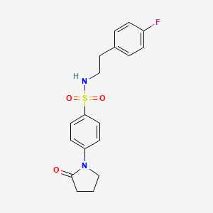 molecular formula C18H19FN2O3S B5097546 N-[2-(4-fluorophenyl)ethyl]-4-(2-oxo-1-pyrrolidinyl)benzenesulfonamide 